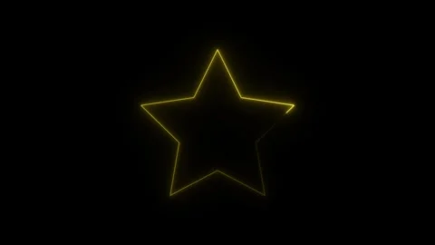 Beautiful black background of neon star icon.Glowing Neon star sign. Stock Footage 301701034