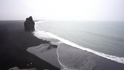 Beautiful black beach in Iceland Stock Footage 257208024