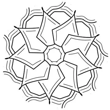 Beautiful black delicate vector flower mandala tattoo Stock Illustration