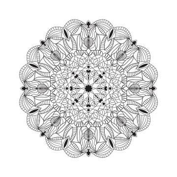 Beautiful black mandala for design element. Stock Illustration