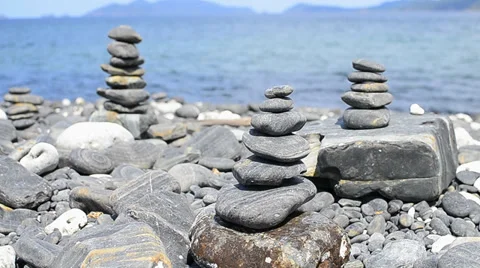 Beautiful black stone beach of lipe island, thailand Stock Footage 36961871