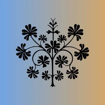 Beautiful black tree with flowers vector design Stock Illustration