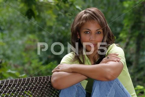 Beautiful black woman outdoors (2) Stock Photos