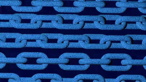 Beautiful Blockchain Creation Process Illustration Blue Color. Block Chain Stock Footage 302108738