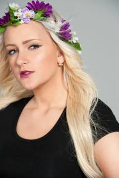 Beautiful Blond Young Model Stock Photos