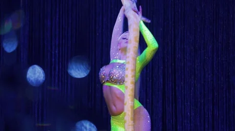 Beautiful blonde girl and python Stock Footage 61051462