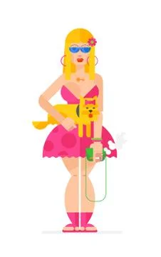 Beautiful blonde. Vector illustration in a flat style Stock Illustration