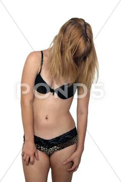 Beautiful blonde wearing underwear (3) Stock Photos