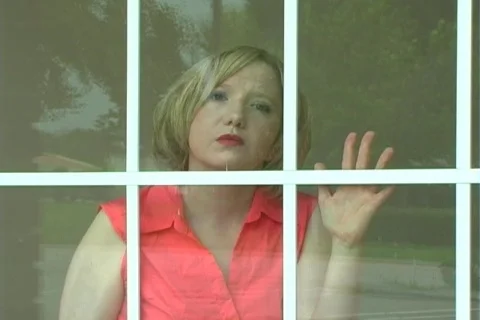 Beautiful Blonde in the Window (2) 動画素材 153905
