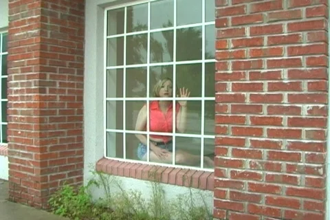Beautiful Blonde in the Window (3) 動画素材 153899