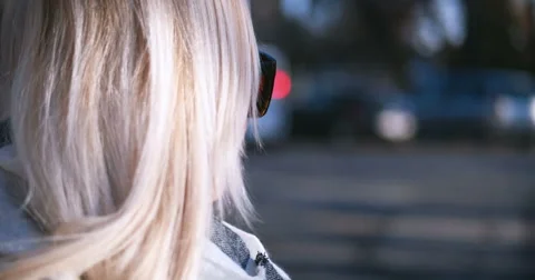 Beautiful blonde woman smiling to the camera Stock Footage 59643084