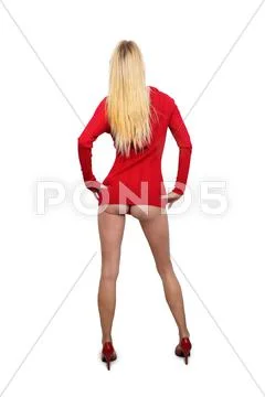 Beautiful blonde's bare butt 1 Stock Photos