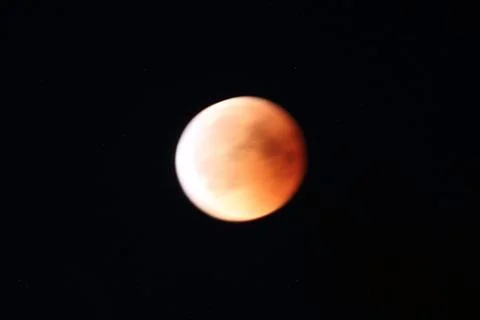 A beautiful blood moon, observed during a lunar eclipse Stock Photos