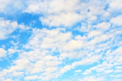 Beautiful blu sky with fluffy clouds Stock Photos