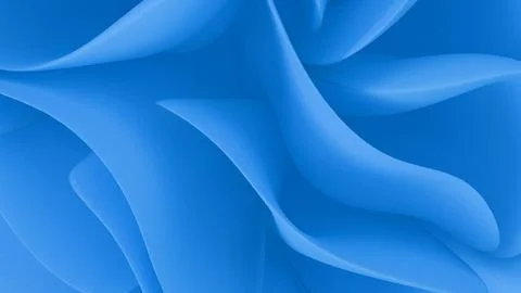 Beautiful blue 3d illustration showcasing smooth flowing abstract waves. Stock Illustration