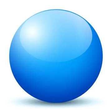 Beautiful Blue 3D Vector Sphere with Smooth Shadow Illustrazione stock