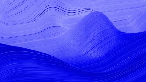 Beautiful blue abstraction of waves on surface like fabric folds or waves on Stock Footage 136418421