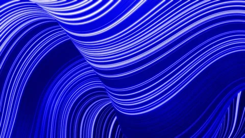 Beautiful blue abstraction of waves on surface like fabric folds or waves on Stock Footage 136418499
