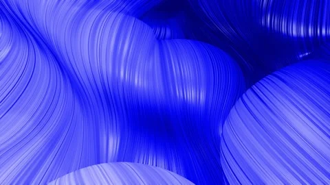 Beautiful blue abstraction of waves on surface like fabric folds or waves on Stock Footage 136418583