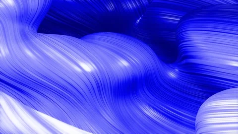 Beautiful blue abstraction of waves on surface like fabric folds or waves on Stock Footage 136418592