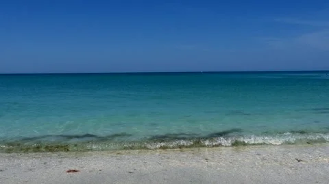 Beautiful blue beach, 4K Stock Footage 49018481