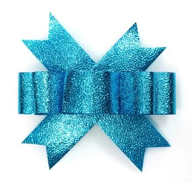 Beautiful blue bow on white Stock Photos