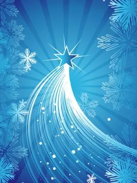 Beautiful Blue Christmas Vector Stock Illustration