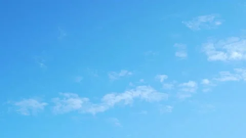 Beautiful Blue Clear Sky with Floating Light White Clouds Time Lapse Slow Motion 스톡 동영상 224853291