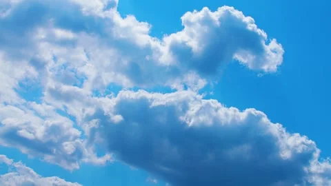 Beautiful blue Clear Sky White Fluffy Clouds Time Lapse, Timelapse Nature Stock Footage 328095659