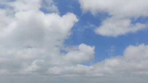 Beautiful blue clouds in sky from plane window view, 4K Stock Footage 122662594