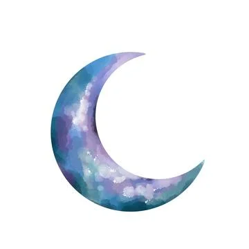 Beautiful blue crescent Ilustração Stock