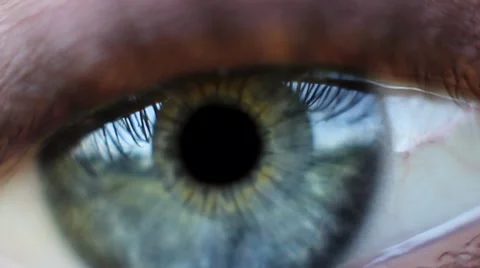 Beautiful blue eye blinking. Super macro. Stock Footage 40433739