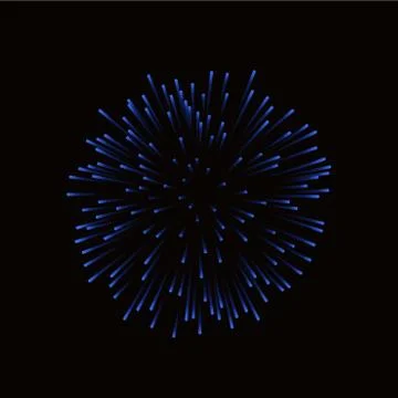 Beautiful blue firework. Bright firework isolated on black background. Light  Stock Illustration