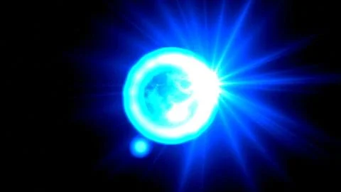 Beautiful blue flare solar eclipse Stock Photos