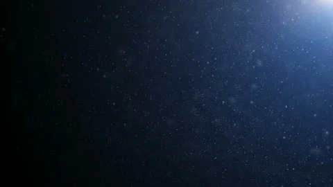 Beautiful Blue Floating Dust Particles with Flare on Black Background in Slow Видео 94411603