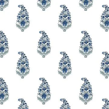 A beautiful blue floral pattern Stock Illustration