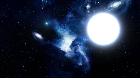 Beautiful Blue Galaxy in Outer Space Stock Footage 39980233