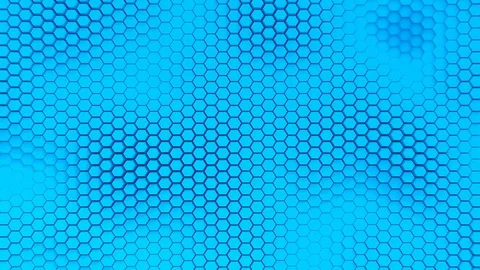Beautiful blue hexagrid background with slow waves motion. Loop Stockbeeldmateriaal 90959225