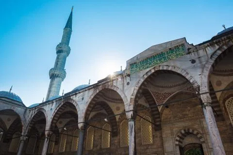 Beautiful blue mosque Stock Photos