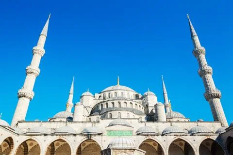 Beautiful blue mosque Stock Photos