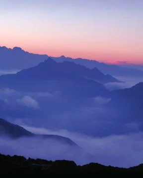 Beautiful blue mountains at dusk, Peru	 Stock Photos