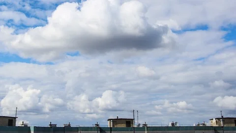 Beautiful Blue Multilayer Sky Clouds Move Swiftly. Stock Footage 97650266