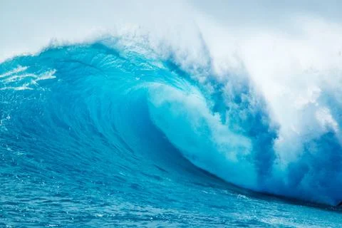 Beautiful blue ocean wave Stock Photos