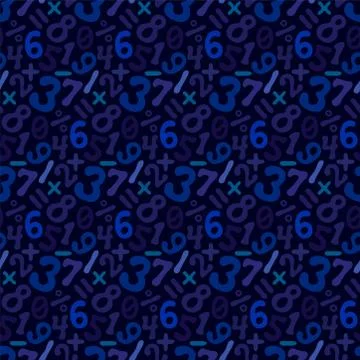 Beautiful blue pattern with numbers Stock Illustration
