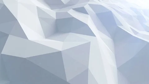Beautiful Blue Polygonal Surface Waving in Looped 3d Animation. Vídeos de archivo 72035458