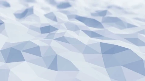 Beautiful Blue Polygonal Surface Waving in Looped 3d Animation. Stock Footage 72039195