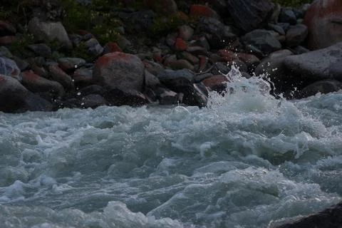 Beautiful blue river background in mountain river Stock Photos