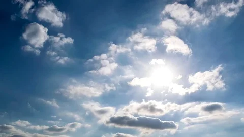Beautiful blue sky afternoon cloudscape time lapse Video stock 76809973