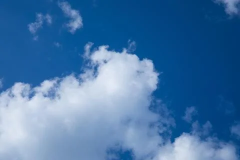 Beautiful blue sky background with tiny clouds. Stock Photos