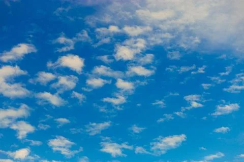 Beautiful blue sky background with tiny clouds Stock Photos